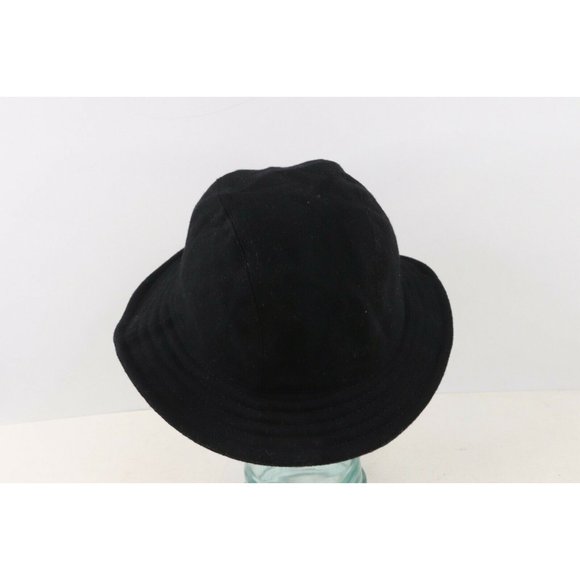 Vintage 90s Banana Republic Blank Wool Blend Bucket Hat Boonie Cap Black Italy main image 6